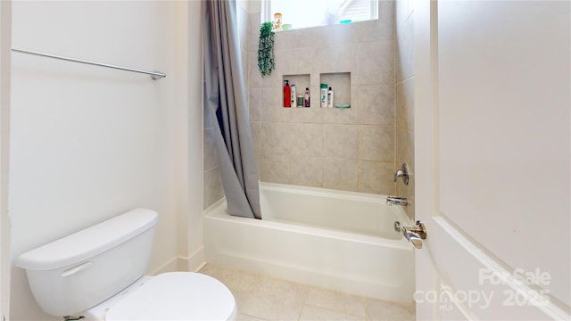 7651 Fenn Way, Fort Mill, SC 29707 - bathroom featuring shower / tub combo with curtain, toilet, and tile patterned flooring