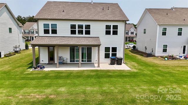 7651 Fenn Way, Fort Mill, SC 29707 - rear view of property with a patio area, a yard, and roof with shingles