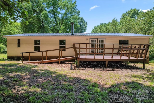 1773 Baldwin Ln, Lincolnton, NC 28092 - rear view of house with a deck and a metal roof