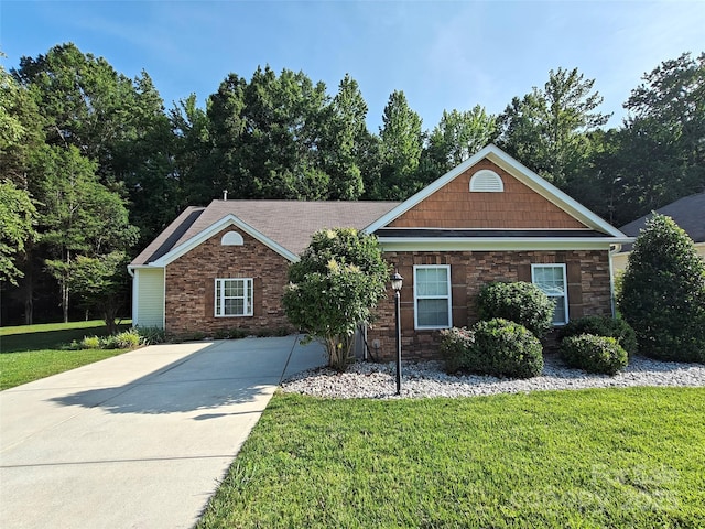 509 Settlers Grove Ln, Salisbury, NC 28146 - view of front of house with stone siding and a front lawn