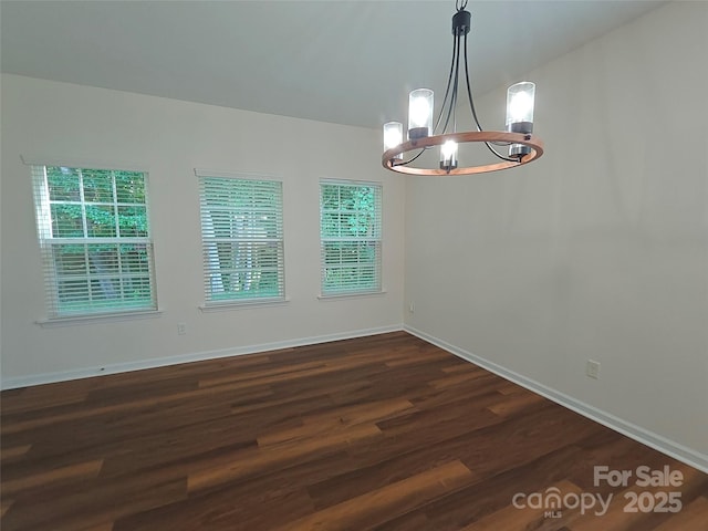 509 Settlers Grove Ln, Salisbury, NC 28146 - empty room with a chandelier and dark wood finished floors