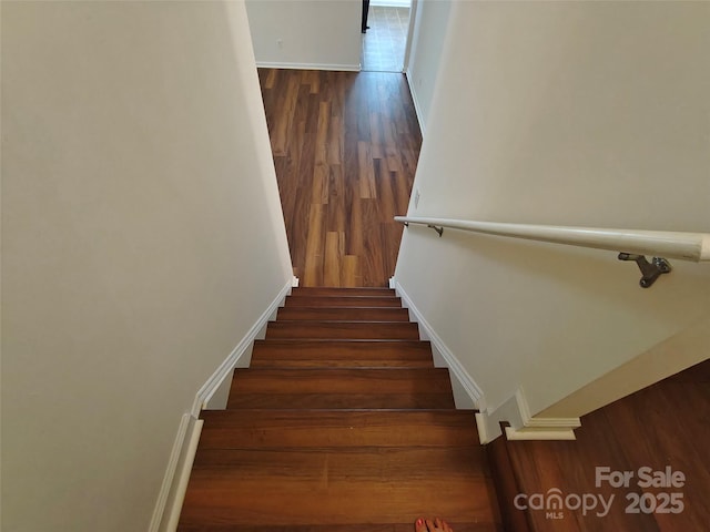 509 Settlers Grove Ln, Salisbury, NC 28146 - staircase with wood finished floors and baseboards