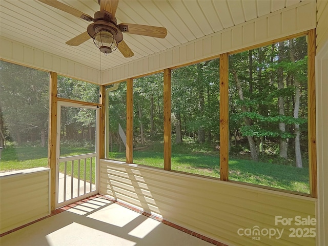 509 Settlers Grove Ln, Salisbury, NC 28146 - unfurnished sunroom with ceiling fan and plenty of natural light
