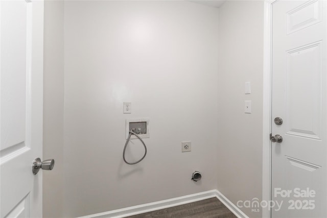 7806 Mcgarry Trl, Charlotte, NC 28214 - laundry area with hookup for a washing machine, hookup for an electric dryer, and dark wood-type flooring