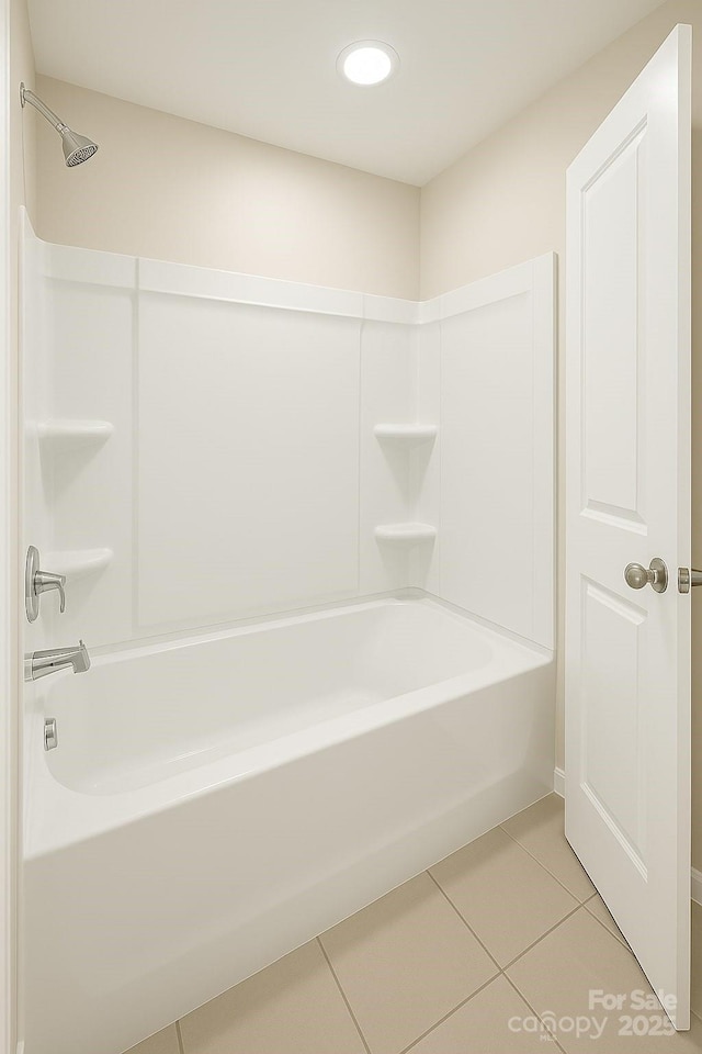3833 Crossbane St, Kannapolis, NC 28081 - bathroom with tile patterned flooring, washtub / shower combination, and recessed lighting