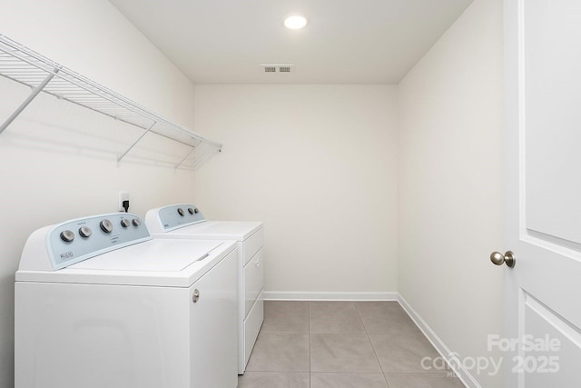 3833 Crossbane St, Kannapolis, NC 28081 - washroom with independent washer and dryer, baseboards, light tile patterned floors, and recessed lighting