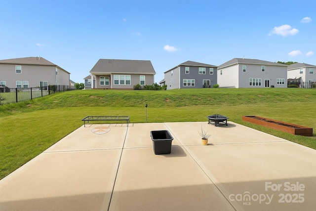 3833 Crossbane St, Kannapolis, NC 28081 - view of patio / terrace featuring a fire pit and a residential view