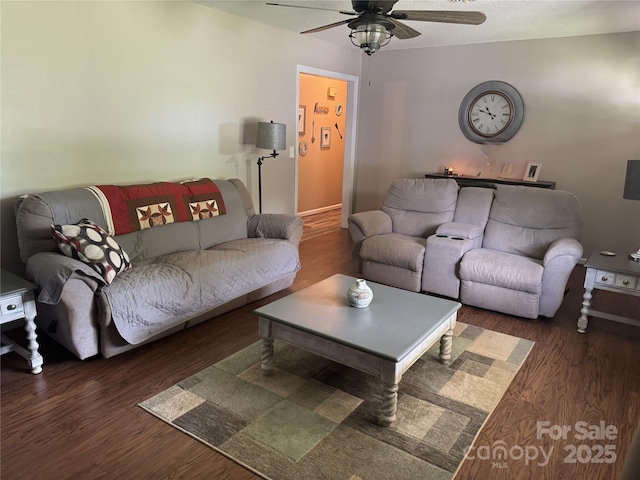 136 Christopher Rd, Marion, NC 28752 - living room featuring ceiling fan and wood finished floors