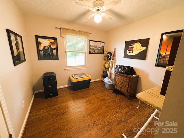 136 Christopher Rd, Marion, NC 28752 - office space with wood finished floors, a textured ceiling, and a ceiling fan