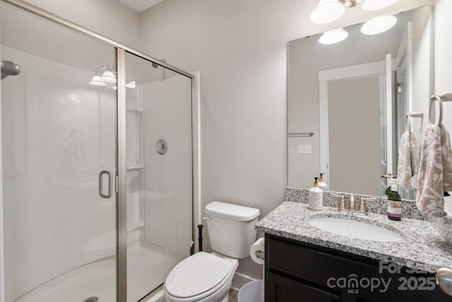 10012 Michael Crossing Dr, Charlotte, NC 28213 - full bathroom featuring toilet, vanity, and a shower stall