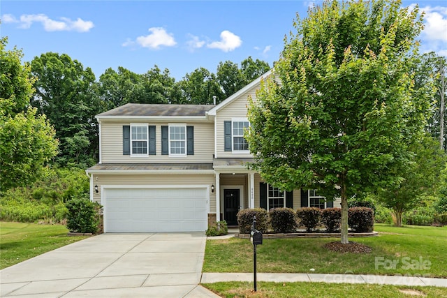 8400 Empress Ct, Charlotte, NC 28227 - view of front of property featuring a garage, driveway, and a front yard