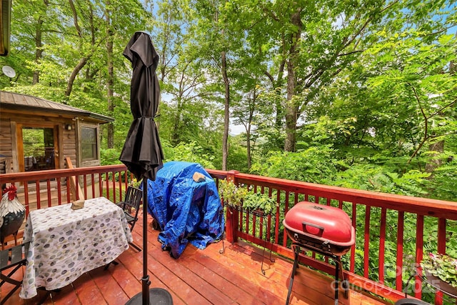 252 Idylwild Ln, Black Mountain, NC 28711 - deck with grilling area and outdoor dining area