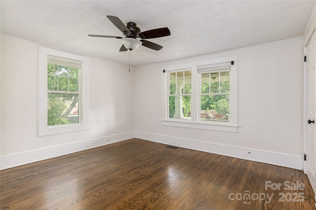 540 Fairview Rd, Asheville, NC 28803 - spare room featuring plenty of natural light, dark wood-style flooring, and baseboards