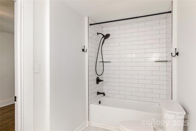 540 Fairview Rd, Asheville, NC 28803 - bathroom featuring  shower combination, baseboards, and toilet