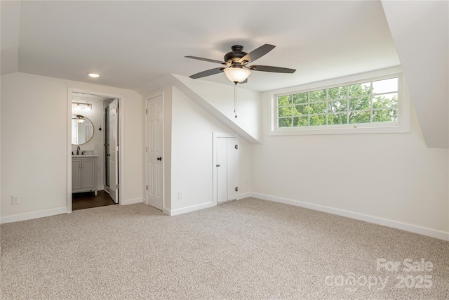 540 Fairview Rd, Asheville, NC 28803 - bonus room featuring carpet flooring, ceiling fan, baseboards, and vaulted ceiling