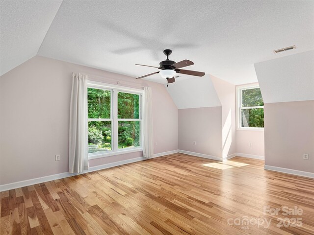 31 Rory Phillips Vw, Candler, NC 28715 - additional living space with lofted ceiling, ceiling fan, light wood finished floors, plenty of natural light, and a textured ceiling