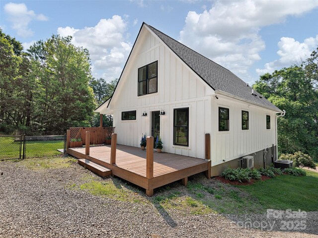 31 Rory Phillips Vw, Candler, NC 28715 - back of property featuring roof with shingles, a deck, and board and batten siding
