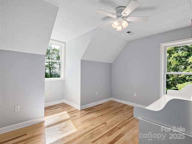31 Rory Phillips Vw, Candler, NC 28715 - additional living space featuring healthy amount of natural light, ceiling fan, light wood-style floors, lofted ceiling, and a textured ceiling