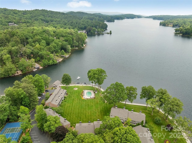 55 Toxaway Shrs Unit 14, Lake Toxaway, NC 28747 - drone / aerial view of a nearby body of water and a forest