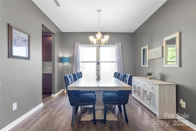 3212 Gilroy Dr, Fort Mill, SC 29707 - dining area featuring a chandelier and dark wood-style flooring