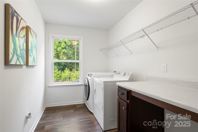 3212 Gilroy Dr, Fort Mill, SC 29707 - washroom with dark wood-style floors and separate washer and dryer