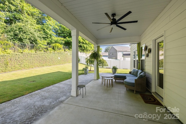 229 Cramerton Mills Parkway, Cramerton, NC 28032 - view of patio / terrace with a ceiling fan