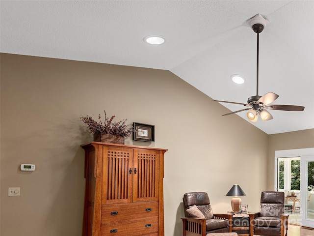 306 Croydon Dr, Hendersonville, NC 28791 - living area featuring ceiling fan, recessed lighting, and high vaulted ceiling