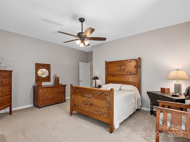 306 Croydon Dr, Hendersonville, NC 28791 - bedroom featuring light colored carpet, baseboards, and a ceiling fan