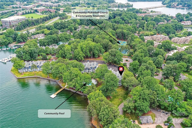 303 NW Dr, Davidson, NC 28036 - aerial view of a large body of water and a tree filled landscape