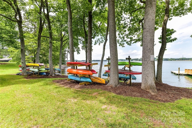 303 NW Dr, Davidson, NC 28036 - dock with a yard and a water view