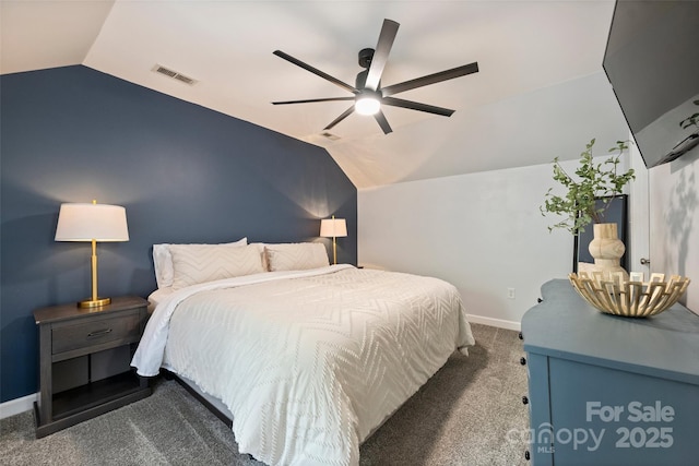 1925 Sandal Brook Rd, Indian Land, SC 29707 - carpeted bedroom featuring lofted ceiling, baseboards, and ceiling fan