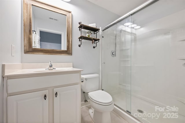 1925 Sandal Brook Rd, Indian Land, SC 29707 - bathroom with vanity, a stall shower, and toilet