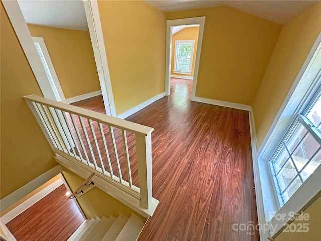 2131 E NC-10 Hwy, Conover, NC 28613 - stairs with wood finished floors, baseboards, and lofted ceiling