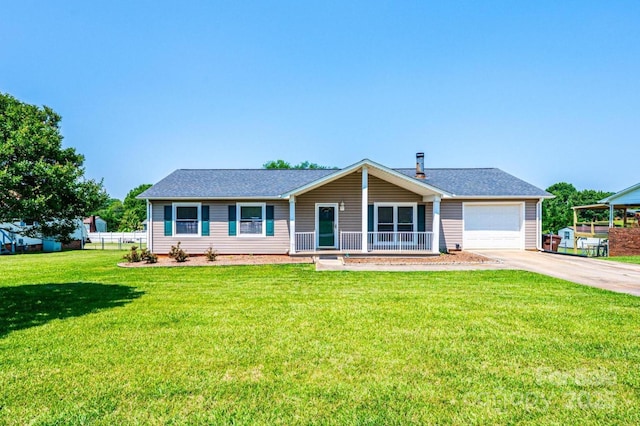 2031 36th St NE, Hickory, NC 28601 - ranch-style house featuring driveway, an attached garage, a porch, and roof with shingles