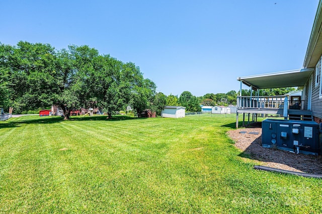 2031 36th St NE, Hickory, NC 28601 - view of grassy yard featuring a deck