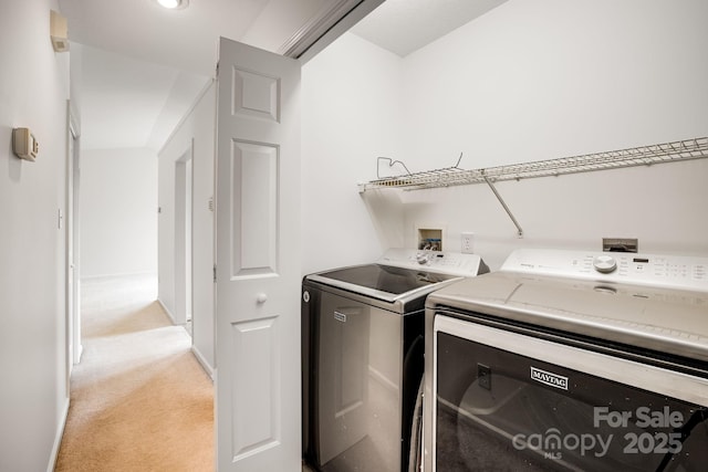87 Collins Rd, Marshall, NC 28753 - washroom with independent washer and dryer and light carpet