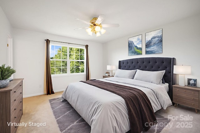 87 Collins Rd, Marshall, NC 28753 - bedroom with light carpet, baseboards, and ceiling fan