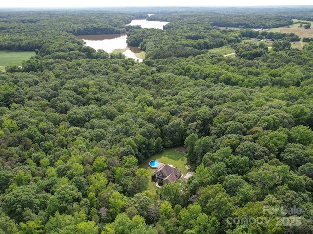 8101 Cane Pointe Ln, Waxhaw, NC 28173 - drone / aerial view of a forest and a large body of water