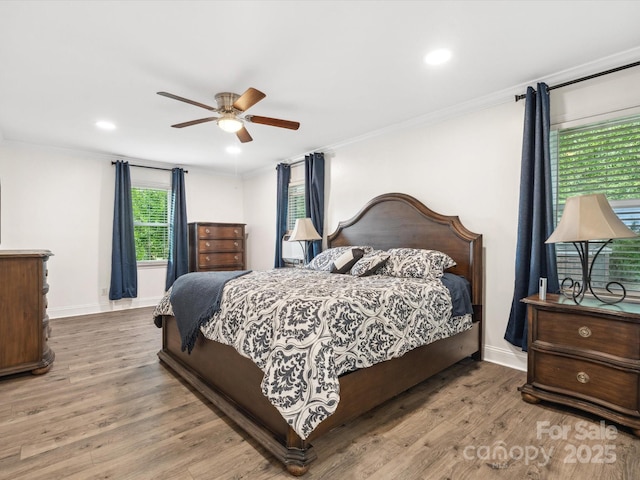 1238 Carl Allen Rd, Edgemoor, SC 29712 - bedroom featuring crown molding, wood finished floors, ceiling fan, and recessed lighting