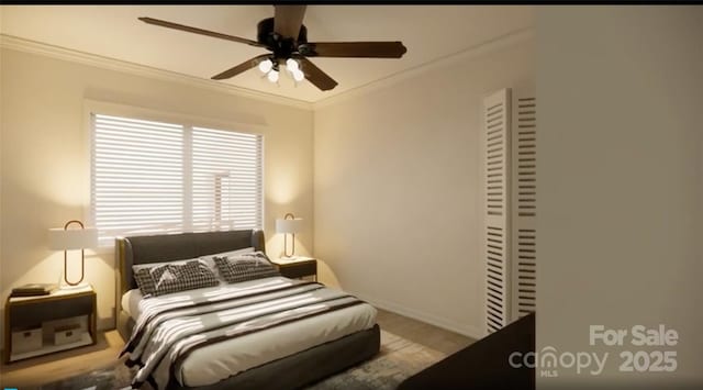 1238 Carl Allen Rd, Edgemoor, SC 29712 - bedroom featuring ornamental molding and ceiling fan