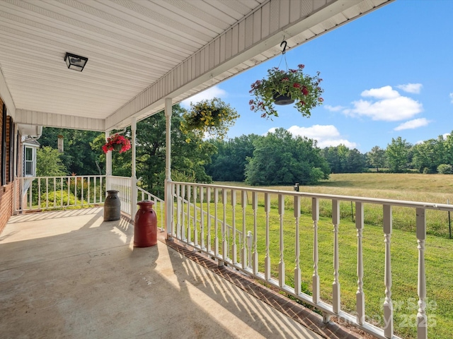 1238 Carl Allen Rd, Edgemoor, SC 29712 - covered porch featuring a yard and view of scattered trees