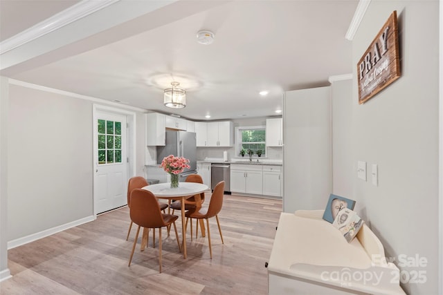 4410 Burgin St, Kannapolis, NC 28081 - dining space featuring recessed lighting, ornamental molding, and light wood-style flooring