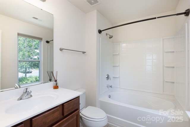 2180 Shady Pond Dr, Clover, SC 29710 - bathroom with vanity, toilet, and shower / bath combination