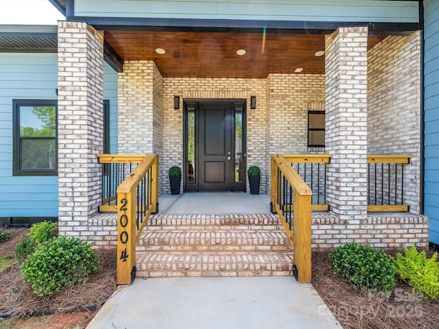 2004 Plain Field Dr, Bessemer City, NC 28016 - entrance to property with brick siding and covered porch