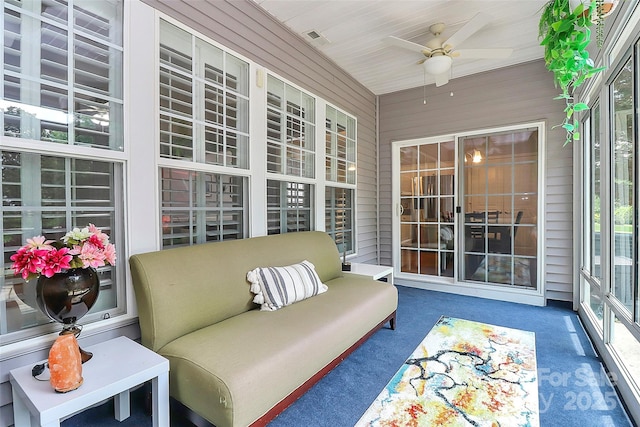 8722 Heron Glen Dr, Charlotte, NC 28269 - sunroom with a ceiling fan