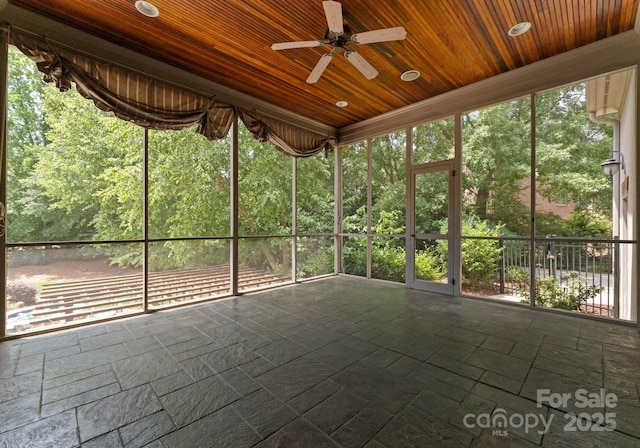 1108 Shinnecock Ln, Waxhaw, NC 28173 - unfurnished sunroom featuring ceiling fan