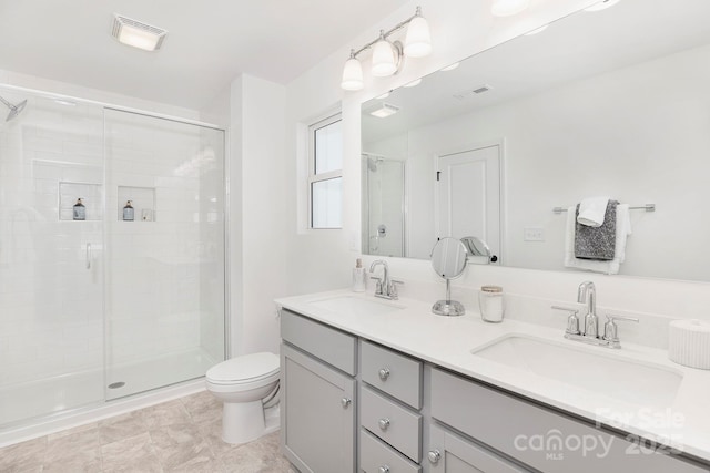 492 Switch St Unit 82Ty, York, SC 29745 - bathroom featuring double vanity, a shower stall, and toilet