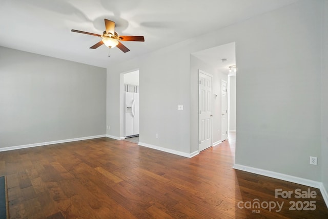 10867 Garden Oaks Ln, Charlotte, NC 28273 - unfurnished room featuring ceiling fan, wood finished floors, and baseboards