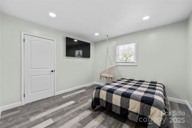 2011 Hampton Heights St, Lenoir, NC 28645 - bedroom with wood finished floors, baseboards, and recessed lighting