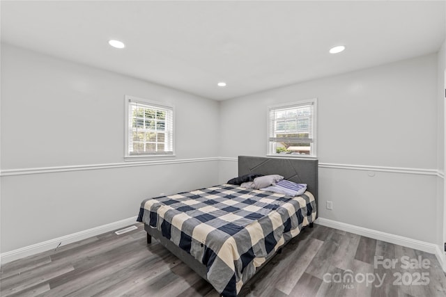 2011 Hampton Heights St, Lenoir, NC 28645 - bedroom with wood finished floors, baseboards, and recessed lighting